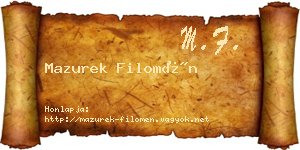Mazurek Filomén névjegykártya